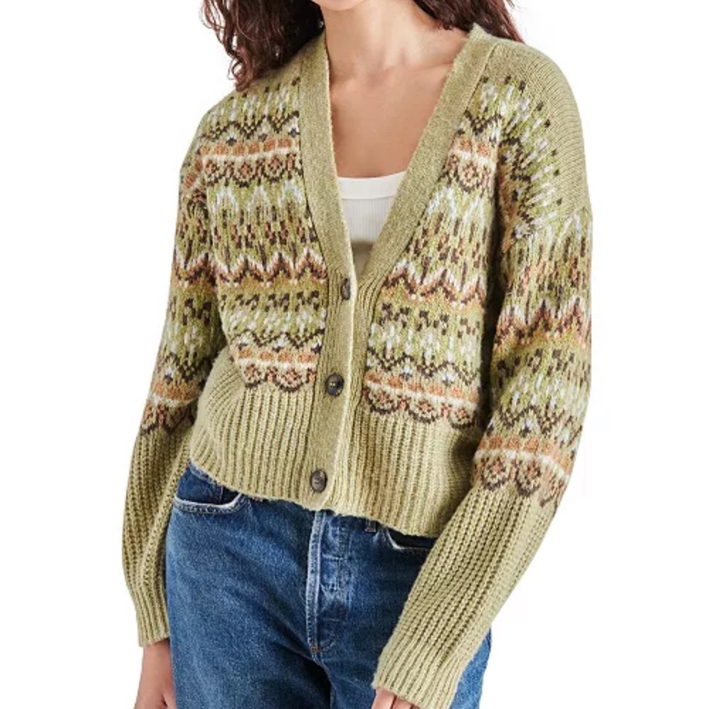 Steve Madden Fair Isle Cardigan sz Small